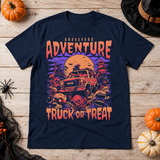 Graveyard Adventure T-Shirt – Dark Editorial Graphic Design Graphic Tee - Color: navy