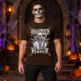 Grim Reaper Halloween Skeleton Funny Death Bones T-Shirt – Skull & Reaper Gothic Graphic Graphic Tee - Color: chocolate