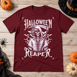 Grim Reaper Halloween Skeleton Funny Death Bones T-Shirt – Skull & Reaper Gothic Graphic Graphic Tee - Color: maroon