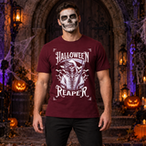 Grim Reaper Halloween Skeleton Funny Death Bones T-Shirt – Skull & Reaper Gothic Graphic Graphic Tee - Color: maroon