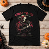 Grim reaper holding hourglass T-Shirt – Skull & Reaper Gothic Graphic Graphic Tee - Color: black