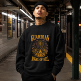Guardian Angel of Hell Skull Sweatshirt – Gothic Streetwear Poster Graphic Sweatshirt - Color: black