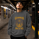 Guardian Angel of Hell Skull Sweatshirt – Gothic Streetwear Poster Graphic Sweatshirt - Color: dark heather
