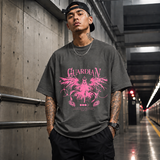 Guardian Angel Wings T-Shirt – Gothic Streetwear Poster Graphic Tee - Color: Dark Heather