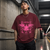 Guardian Angel Wings T-Shirt – Gothic Streetwear Poster Graphic Tee - Color: Maroon