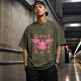 Guardian Angel Wings T-Shirt – Gothic Streetwear Poster Graphic Tee - Color: Military Green