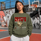 Guardian Cradles Sweatshirt – Gothic Streetwear Poster Graphic Sweatshirt - Color: military green