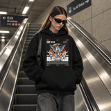 Guardian Flame Angel Hoodie – Gothic Streetwear Poster Graphic Hoodie - Color: black