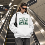 Guardian of the Land Mountain Badge Hoodie – Gothic Streetwear Poster Graphic Hoodie - Color: white