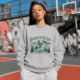Guardian of the Land Mountain Badge Sweatshirt – Gothic Streetwear Poster Graphic Sweatshirt - Color: sport grey