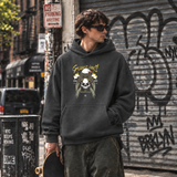 Guardians of Freedom Eagle Skull Hoodie – Gothic Streetwear Poster Graphic Hoodie - Color: dark heather