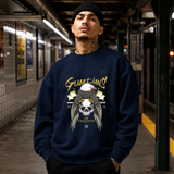 Guardians of Freedom Eagle Skull Sweatshirt – Gothic Streetwear Poster Graphic Sweatshirt - Color: navy