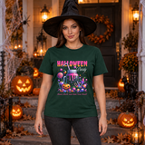 Halloween Party T-Shirt – Halloween Streetwear Graphic Graphic Tee - Color: forest green