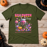 Halloween Party T-Shirt – Halloween Streetwear Graphic Graphic Tee - Color: military green