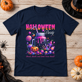 Halloween Party T-Shirt – Halloween Streetwear Graphic Graphic Tee - Color: navy