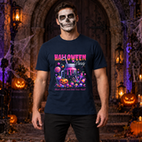 Halloween Party T-Shirt – Halloween Streetwear Graphic Graphic Tee - Color: navy