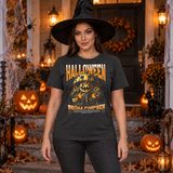 Halloween Pumpkin Sci-fi Future Trick Or Treat T-Shirt – Halloween Streetwear Graphic Graphic Tee - Color: charcoal