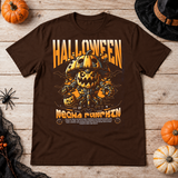 Halloween Pumpkin Sci-fi Future Trick Or Treat T-Shirt – Halloween Streetwear Graphic Graphic Tee - Color: chocolate
