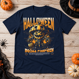 Halloween Pumpkin Sci-fi Future Trick Or Treat T-Shirt – Halloween Streetwear Graphic Graphic Tee - Color: navy