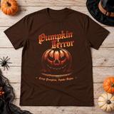 Halloween - Spooky Pumpkin T-Shirt – Halloween Streetwear Graphic Graphic Tee - Color: chocolate
