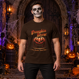 Halloween - Spooky Pumpkin T-Shirt – Halloween Streetwear Graphic Graphic Tee - Color: chocolate