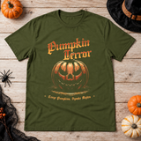 Halloween - Spooky Pumpkin T-Shirt – Halloween Streetwear Graphic Graphic Tee - Color: military green