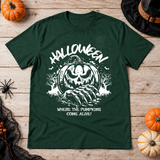 Halloween T-Shirt – Halloween Streetwear Graphic Graphic Tee - Color: forest green