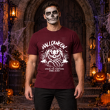 Halloween T-Shirt – Halloween Streetwear Graphic Graphic Tee - Color: maroon