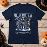Hallucination T-Shirt – Dark Editorial Graphic Design Graphic Tee - Color: navy