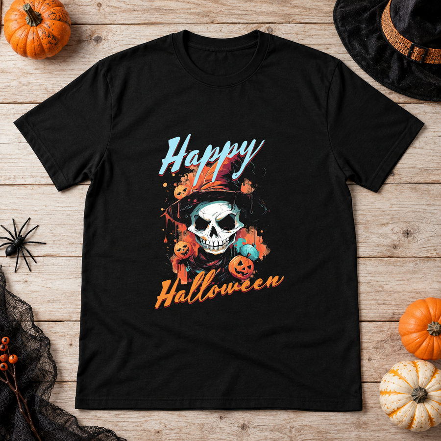 Happy Halloween T-Shirt – Halloween Streetwear Graphic Graphic Tee - Color: black
