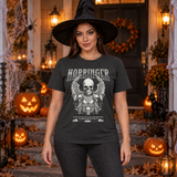 Harbinger T-Shirt – Skull & Reaper Gothic Graphic Graphic Tee - Color: charcoal