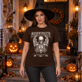 Harbinger T-Shirt – Skull & Reaper Gothic Graphic Graphic Tee - Color: chocolate
