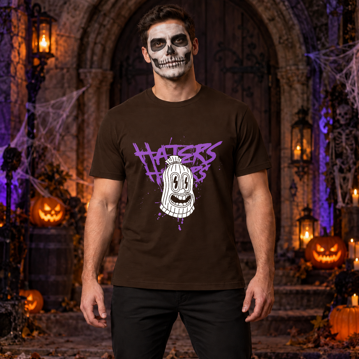 Haters T-Shirt – Dark Editorial Graphic Design Graphic Tee - Color: chocolate