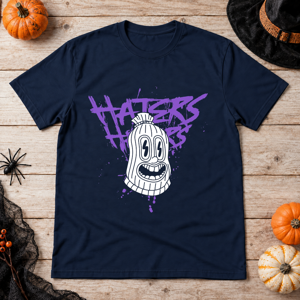 Haters T-Shirt – Dark Editorial Graphic Design Graphic Tee - Color: navy