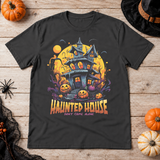 Haunted House T-Shirt – Dark Gothic Halloween Graphic Graphic Tee - Color: charcoal
