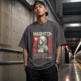 Haunted Warrior T-Shirt – Gothic Streetwear Poster Graphic Tee - Color: Charcoal