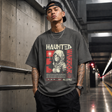 Haunted Warrior T-Shirt – Gothic Streetwear Poster Graphic Tee - Color: Dark Heather