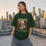 Haunted Warrior T-Shirt – Gothic Streetwear Poster Graphic Tee - Color: Forest Green