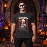 Haunted Warrior T-Shirt – Halloween Streetwear Graphic Graphic Tee - Color: charcoal