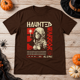 Haunted Warrior T-Shirt – Halloween Streetwear Graphic Graphic Tee - Color: chocolate