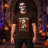Haunted Warrior T-Shirt – Halloween Streetwear Graphic Graphic Tee - Color: chocolate