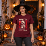Haunted Warrior T-Shirt – Halloween Streetwear Graphic Graphic Tee - Color: maroon