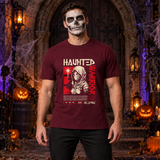 Haunted Warrior T-Shirt – Halloween Streetwear Graphic Graphic Tee - Color: maroon