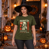 Haunted Warrior T-Shirt – Halloween Streetwear Graphic Graphic Tee - Color: military green