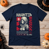 Haunted Warrior T-Shirt – Halloween Streetwear Graphic Graphic Tee - Color: navy