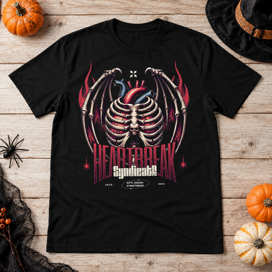 Heartbreak Syndicate T-Shirt – Animal Streetwear Graphic Graphic Tee - Color: black