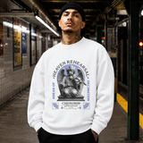 Heaven Rehearsal Cherubim Violin Sweatshirt – Religious Imagery Collage Graphic Sweatshirt - Color: ash