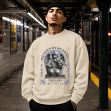 Heaven Rehearsal Cherubim Violin Sweatshirt – Religious Imagery Collage Graphic Sweatshirt - Color: sand