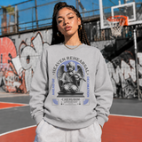 Heaven Rehearsal Cherubim Violin Sweatshirt – Religious Imagery Collage Graphic Sweatshirt - Color: sport grey