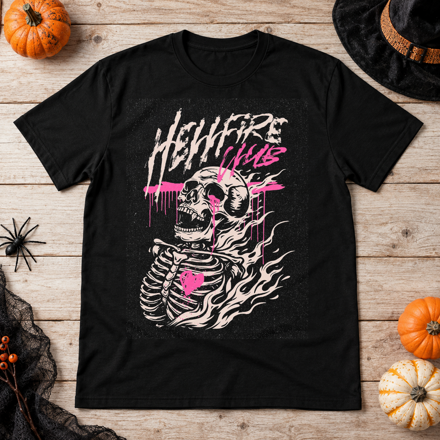 Hellfire Club T-Shirt – Skull & Reaper Gothic Graphic Graphic Tee - Color: black